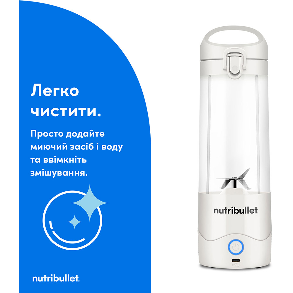 Зовнішній вигляд Блендер NUTRIBULLET NBP003W NUTRIB PORTABLE WHITE