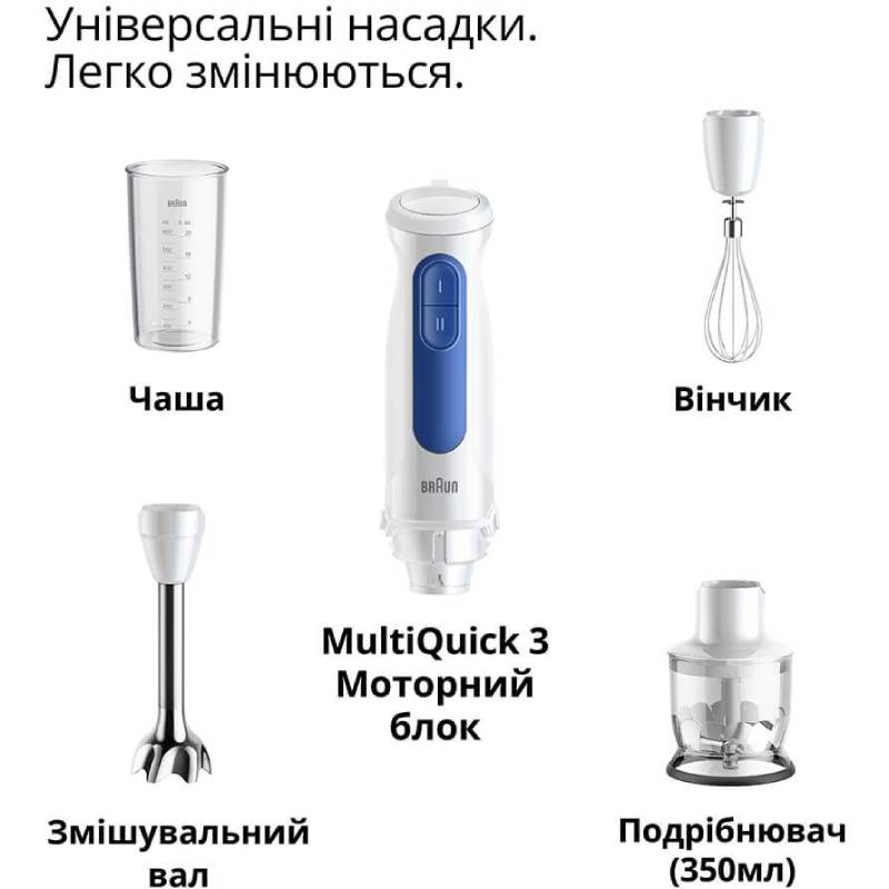 Блендер BRAUN MQ 30202 M WH Мощность 900