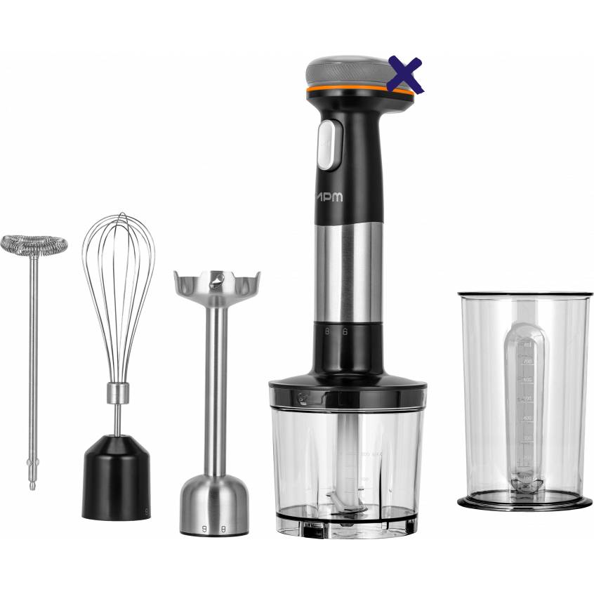 Блендер MPM GoFree 5в1 CMBL-01 Особливості Час роботи до 50 хвилин; заряджання акумулятора за 30 хвилин; Батарейки до комплекту не входять;