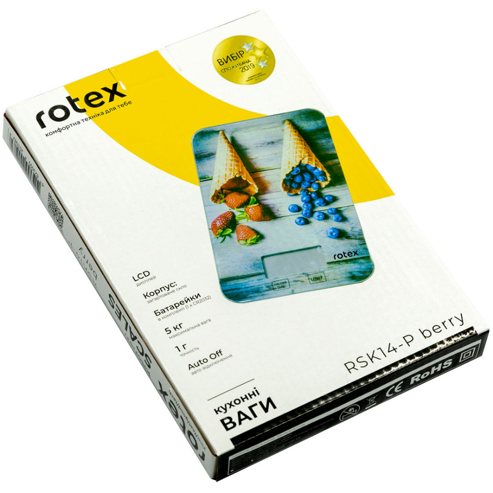 Ваги кухонні ROTEX RSK14-P Berry Матеріал платформи скло