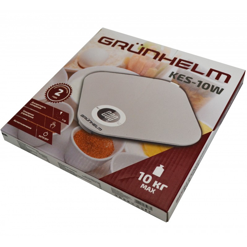 Внешний вид Весы кухонные GRUNHELM KES-10W White