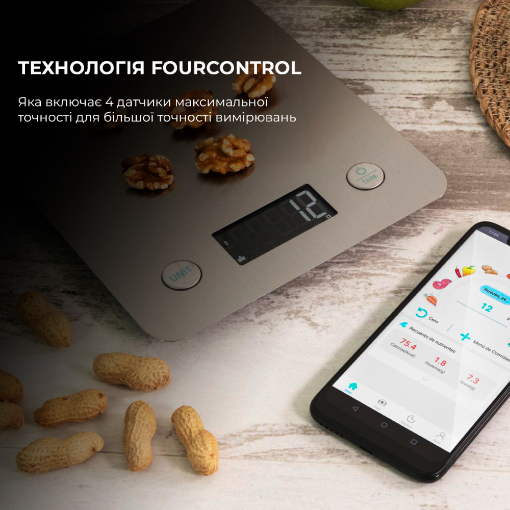 Весы кухонные CECOTEC CookControl 10000 Connected (CCTC-04116) Материал платформы нержавеющая сталь