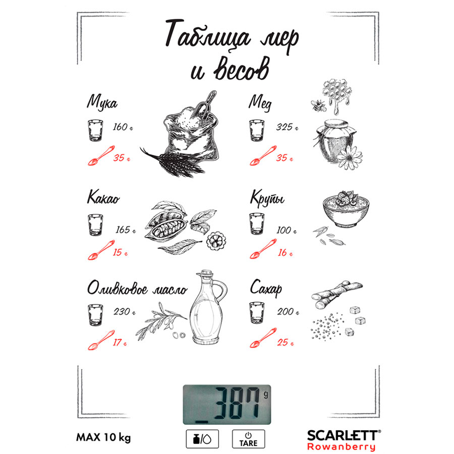 

Весы кухонные SCARLETT SC-KS57P95, SC-KS57P95