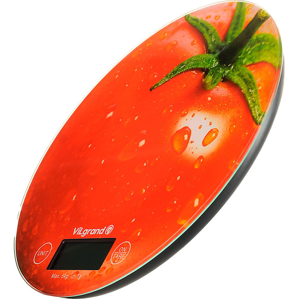 Ваги кухонні VILGRAND VKS-519 Tomato Матеріал платформи скло