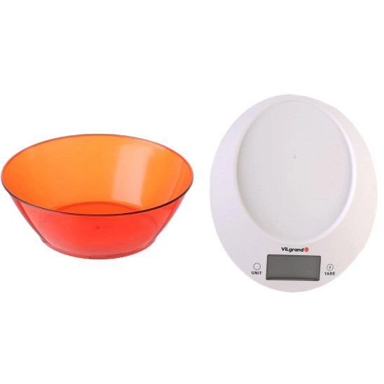 Весы кухонные VILGRAND VKS-533C Orange (РН017242) Материал платформы пластик