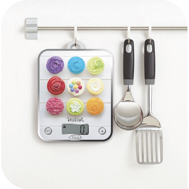 Кухонні ваги TEFAL Optiss Cake Pops (BC50D4V0) Матеріал платформи скло