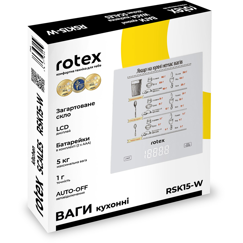 Весы кухонные ROTEX RSK15-W Цена деления 1