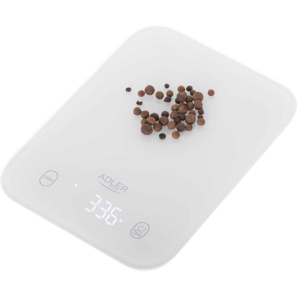 Весы кухонные ADLER AD 3181 white Материал платформы стекло