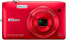 Цифровий фотоапарат NIKON Coolpix S3500 Red + чохол