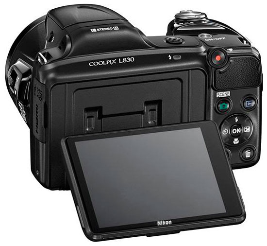 Цифровой фотоаппарат NIKON Coolpix L830 Black Кол-во эффективных мегапикселей 16