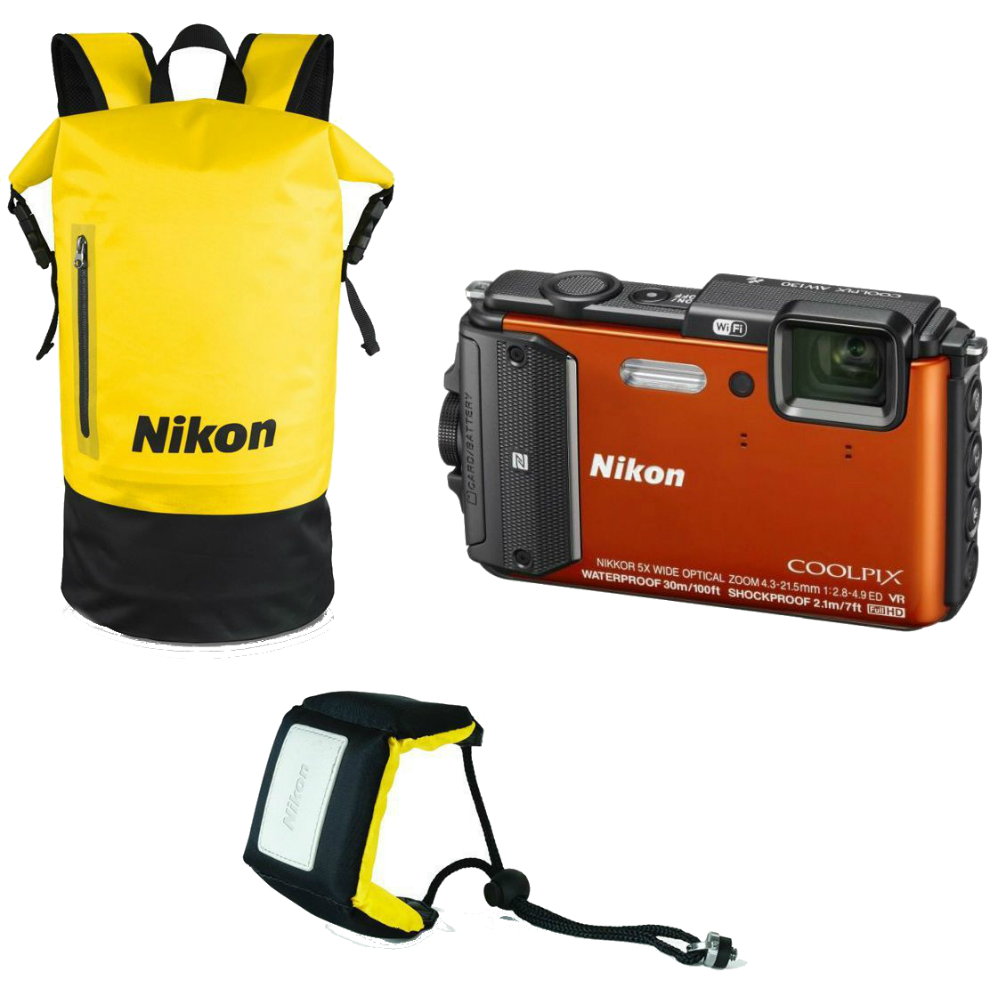 Цифровий фотоапарат NIKON Coolpix AW130 Orange Diving kit (VNA842k002)