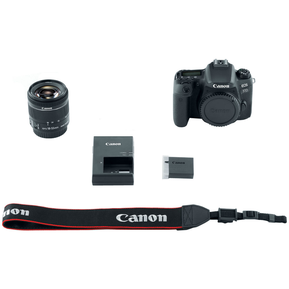 Зовнішній вигляд Фотоапарат CANON EOS 77D Kit 18-55 IS STM (1892C022)