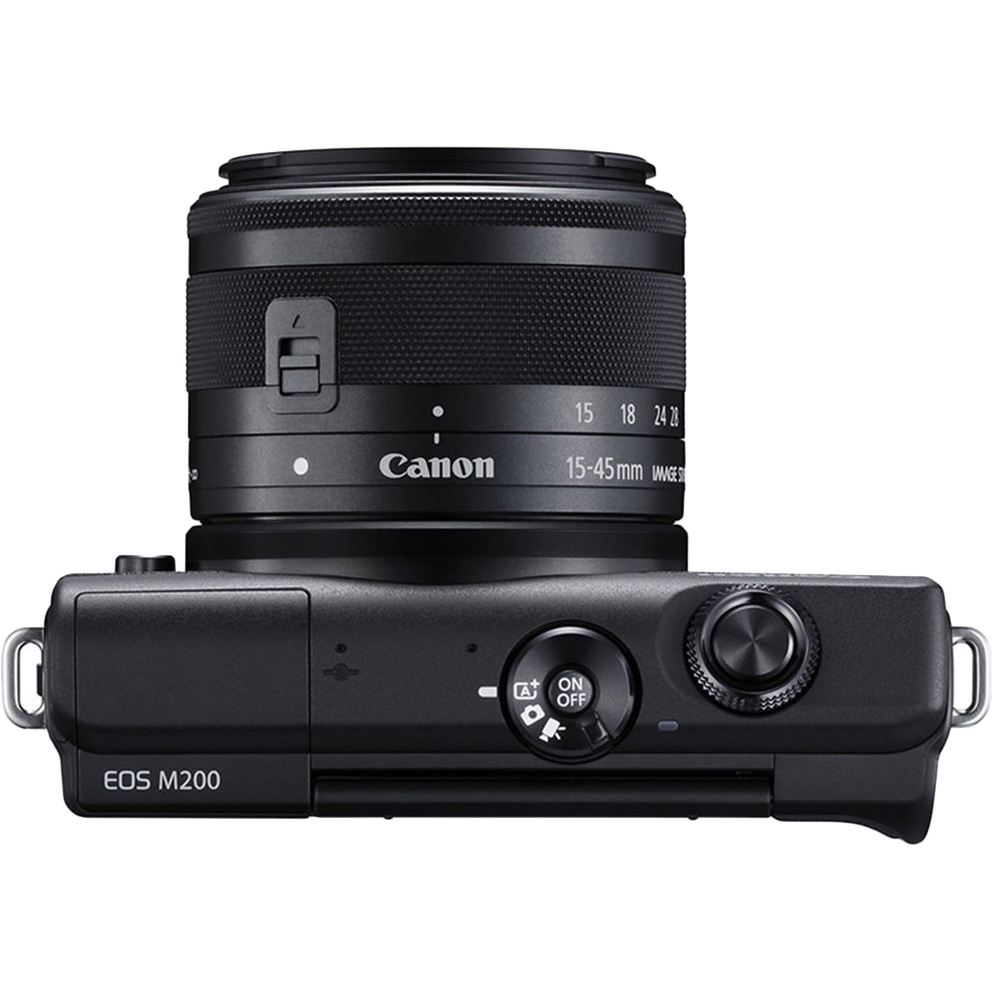 Зовнішній вигляд Фотоапарат CANON EOS M200 + 15-45 IS STM Kit Black (3699C027AA)