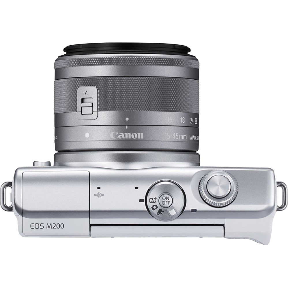 Зовнішній вигляд Фотоапарат CANON EOS M200 + 15-45 IS STM White (3700C032)