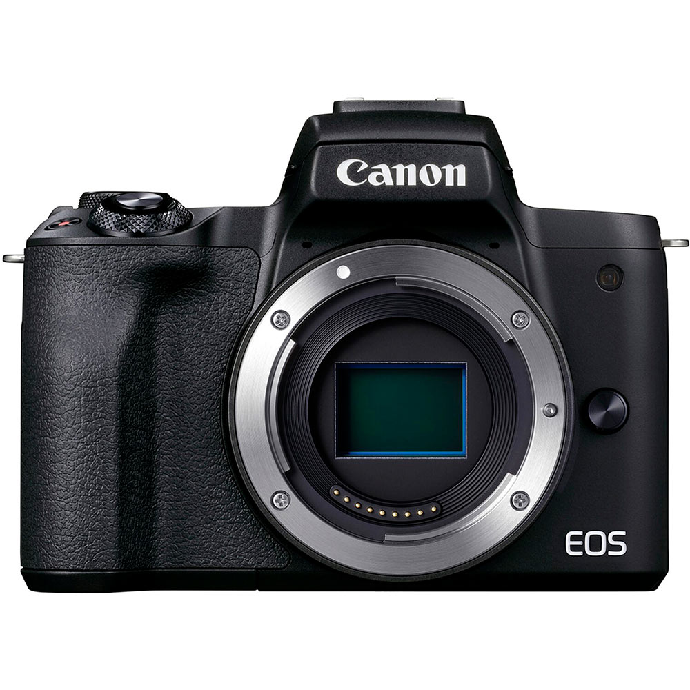 Зовнішній вигляд Фотоапарат Canon EOS M50 Mark II + 15-45 IS STM + SB130 + 16GB SD Kit Black (4728C058)
