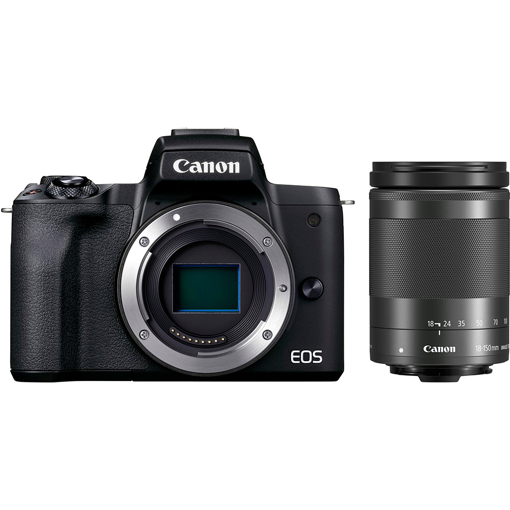 Зовнішній вигляд Фотоапарат Canon EOS M50 Mark II + 18-150 IS STM Kit Black (4728C044)