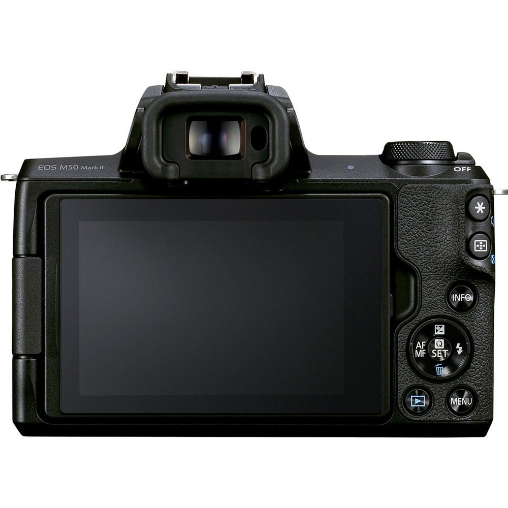 Зовнішній вигляд Фотоапарат CANON EOS M50 Mk2 + 15-45 IS STM + 55-200 IS STM Black (4728C041)