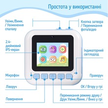 Дитячий фотоапарат COLORWAY з функцією моментального друку Blue (CW-PHP01B)