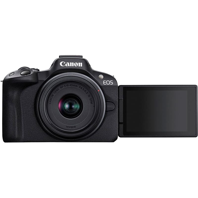 В Фокстрот Фотоаппарат CANON EOS R50 + RF-S 18-45 IS STM + RF 75-300 Black (5811C150)