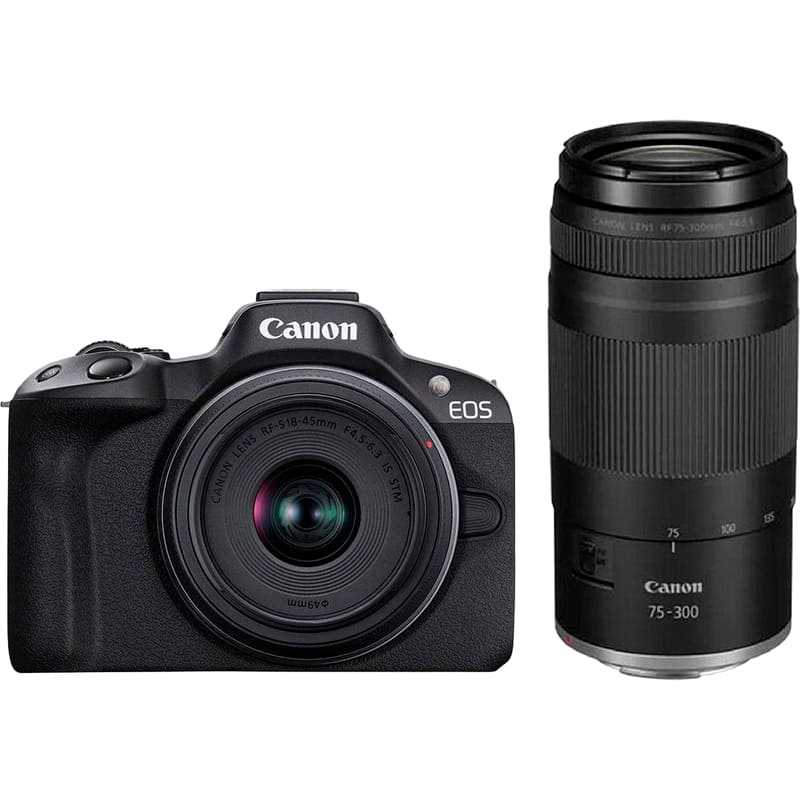 Фотоаппарат CANON EOS R50 + RF-S 18-45 IS STM + RF 75-300 Black (5811C150) Тип системный
