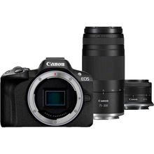 Купить цифровой Фотоаппарат CANON EOS R50 + RF-S 18-45 IS STM + RF 75-300 Black (5811C150)