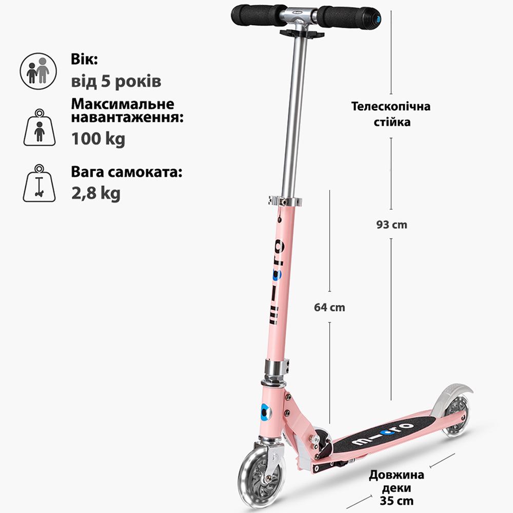 Зовнішній вигляд Самокат MICRO Sprite LED (SA0235)
