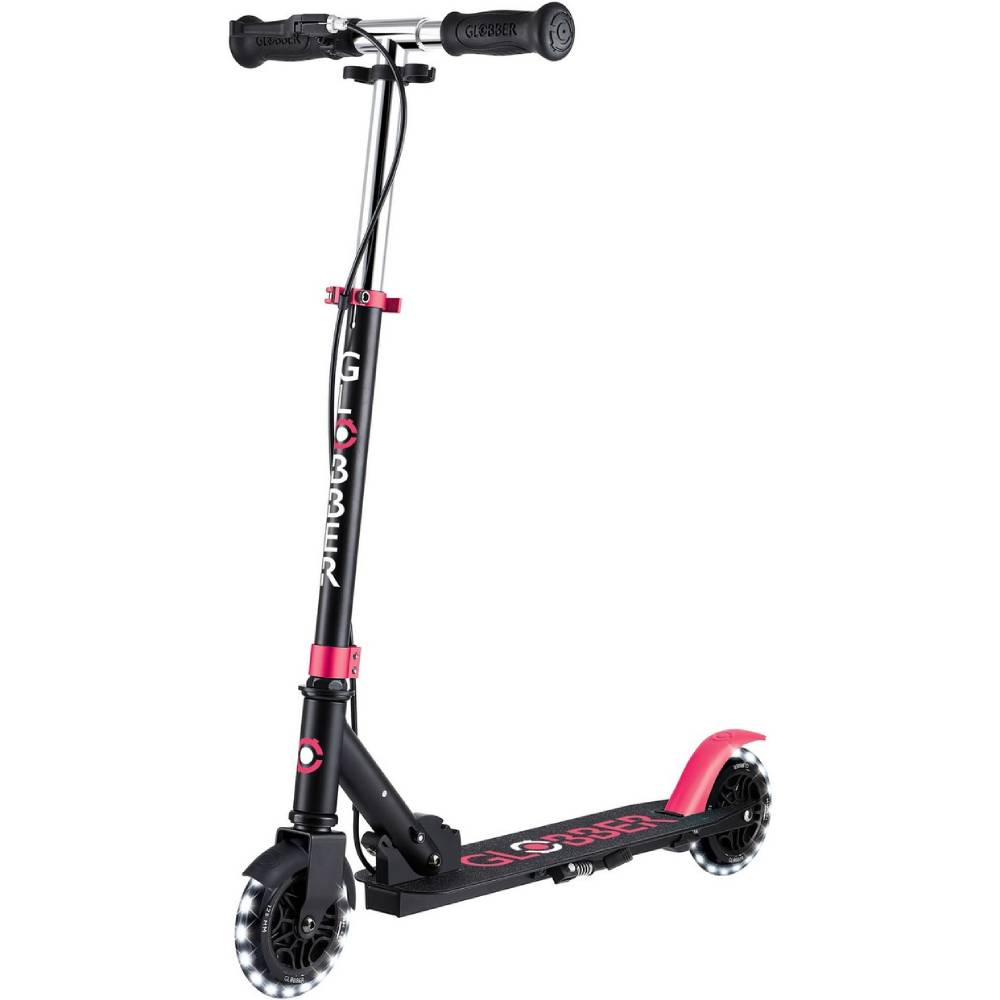 Самокат GLOBBER FLOW ELEMENT JUNIOR LIGHTS Black/Pink (729-110)