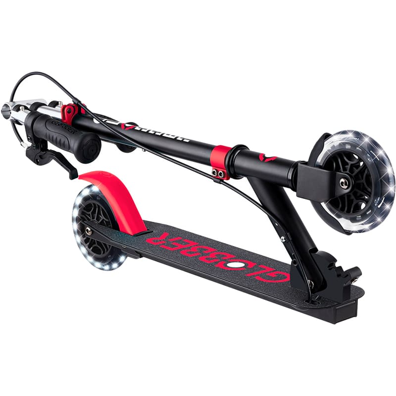 Самокат GLOBBER Flow Element Junior Lights Black/Red (729-102) Розмір платформи для ноги 10.5 х 48