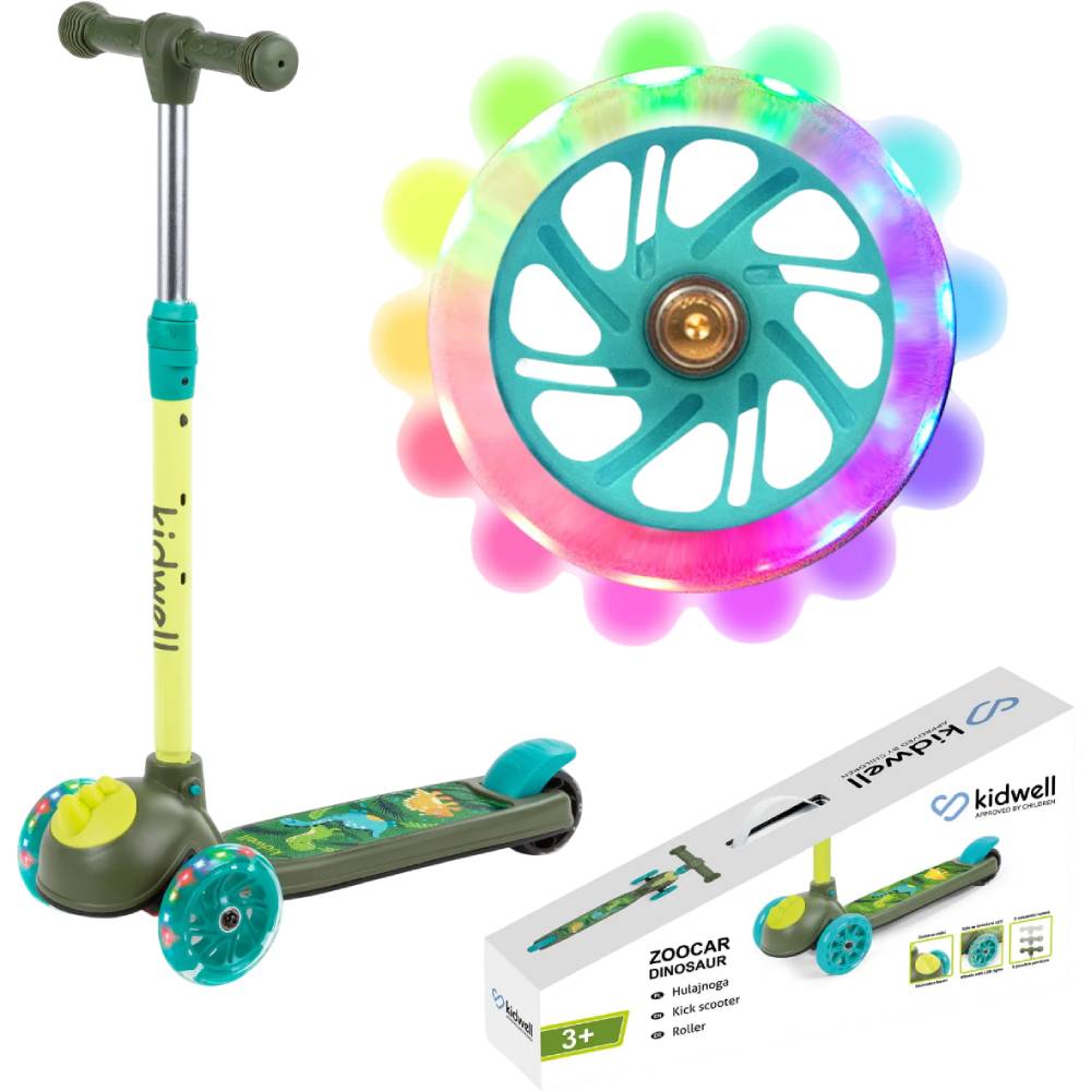 Зображення Самокат KIDWELL Zoocar Dinozaur Green (HUBAZOO01A2)