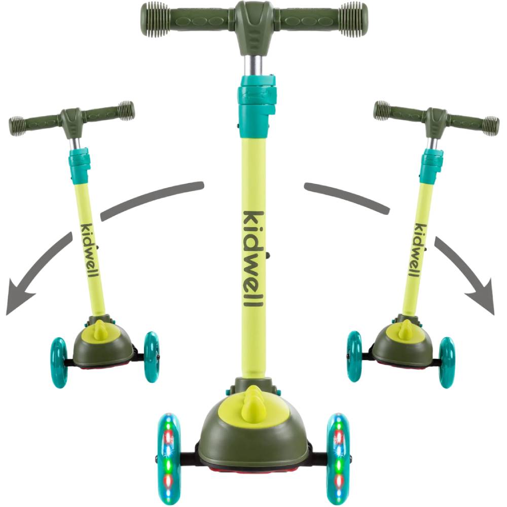 Зовнішній вигляд Самокат KIDWELL Zoocar Dinozaur Green (HUBAZOO01A2)