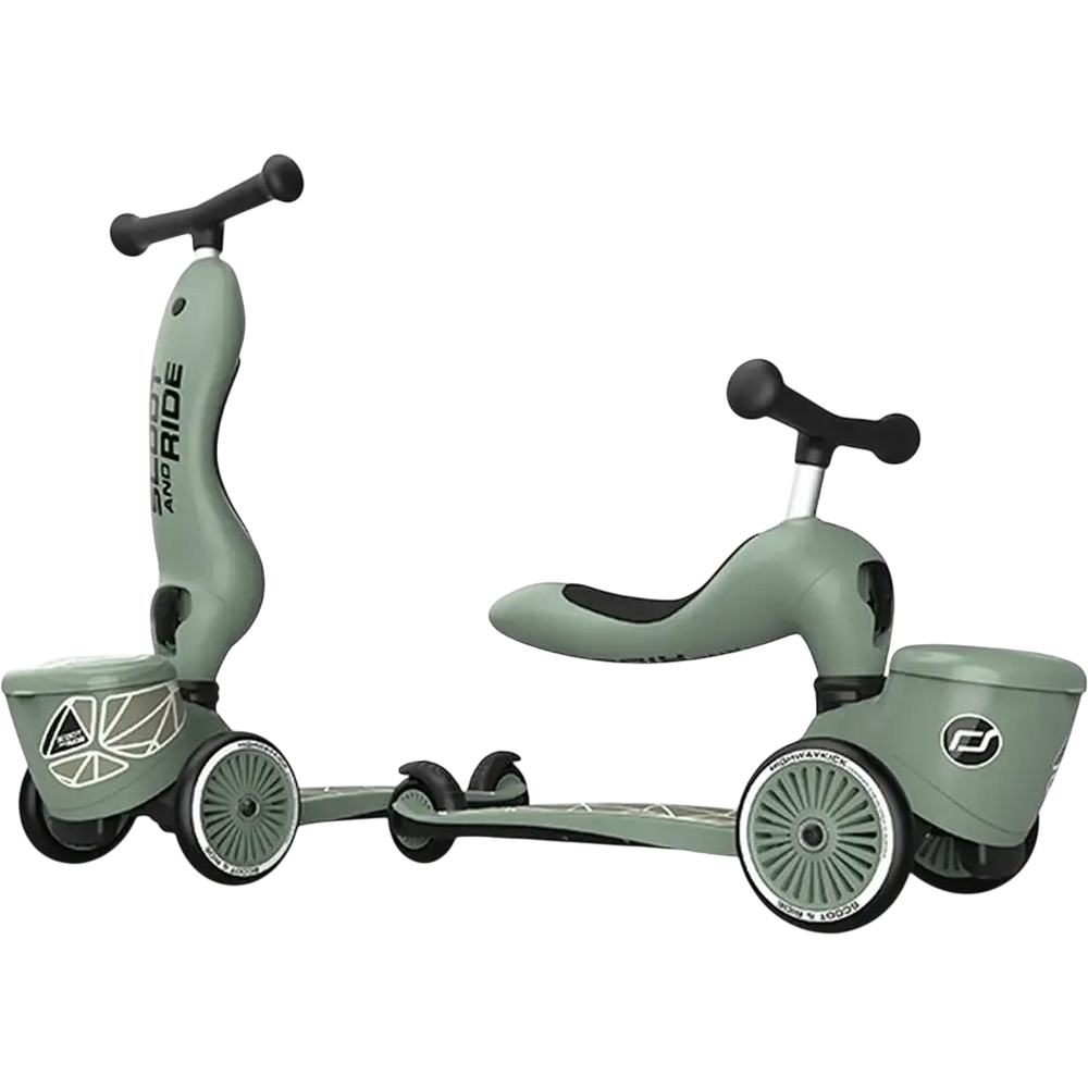 Самокат SCOOT&RIDE Highwaykick-1 Lifestyle Green (SR-210621-GREENLINES) Розмір самоката 58 х 42 см - 62 х 25