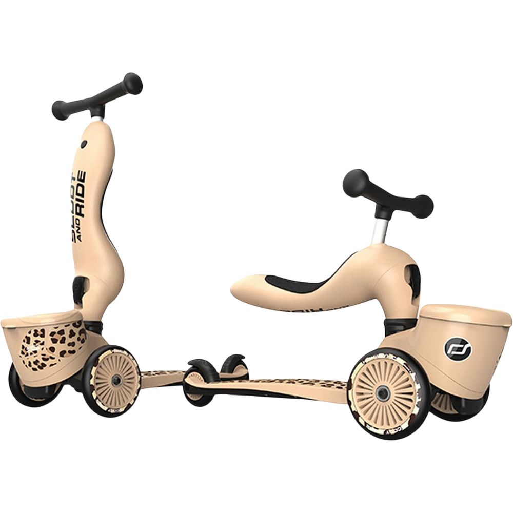 Самокат SCOOT&RIDE Highwaykick-1 Lifestyle Leopard (SR-210621-LEOPARD) Розмір самоката 58 х 42 см - 62 х 25