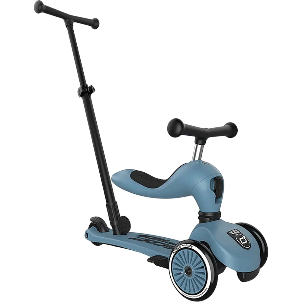 Самокат  SCOOT&RIDE Highwaykick-1 Push and Go Grey/Blue (SR-240527-STEEL) Цвет синий