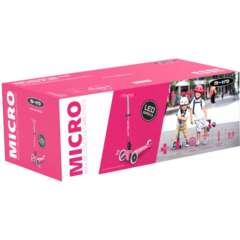 Покупка Самокат MICRO серии Mini Deluxe Foldable LED Pink (MMD197)