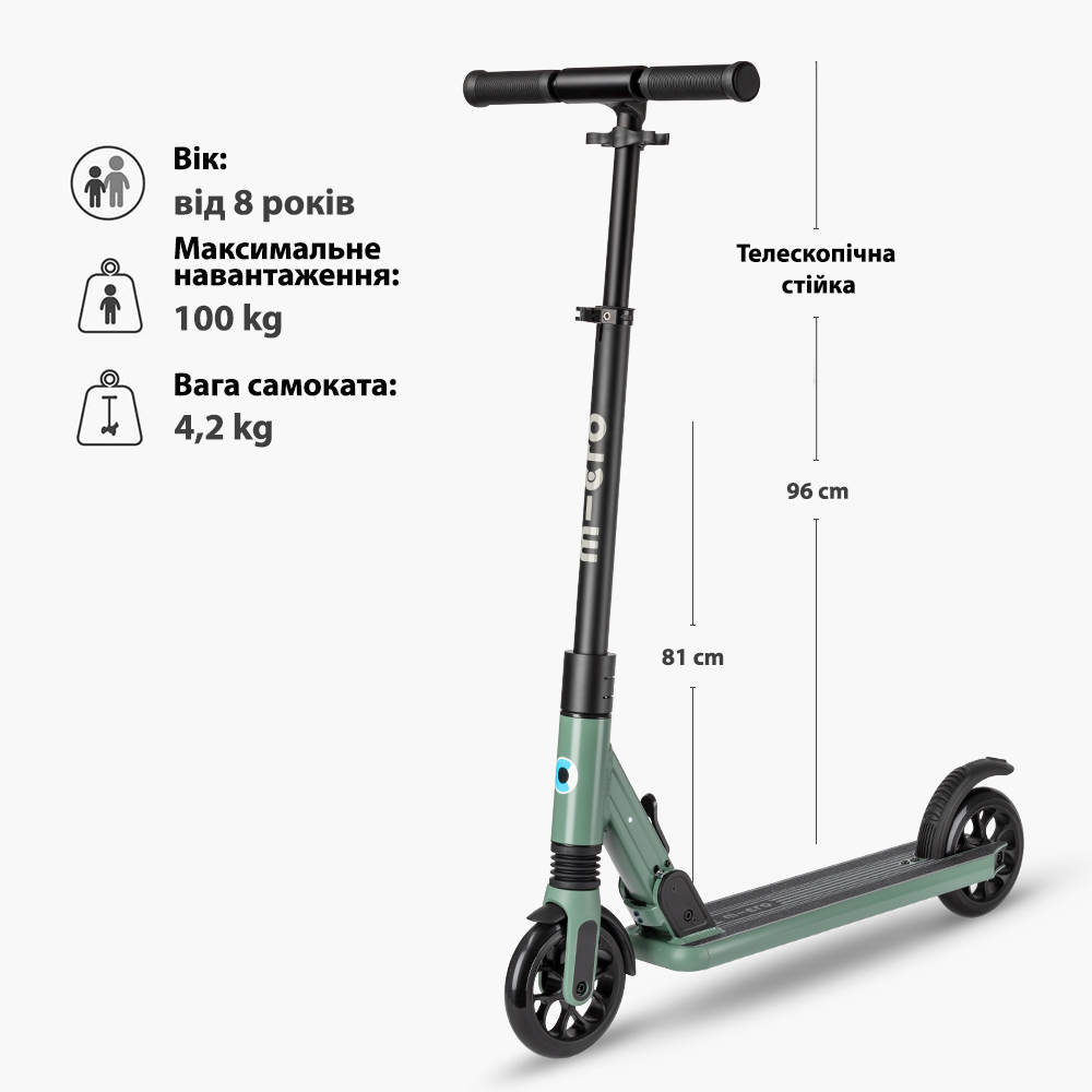 Фото Самокат MICRO серии Sprite Suspension Olive (SA0246)
