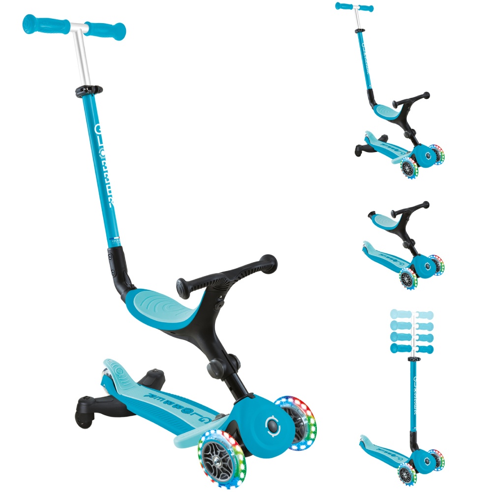 Самокат GLOBBER GO UP ACTIVE LIGHTS 360 Aqua (749-300) Ширина коліс 24