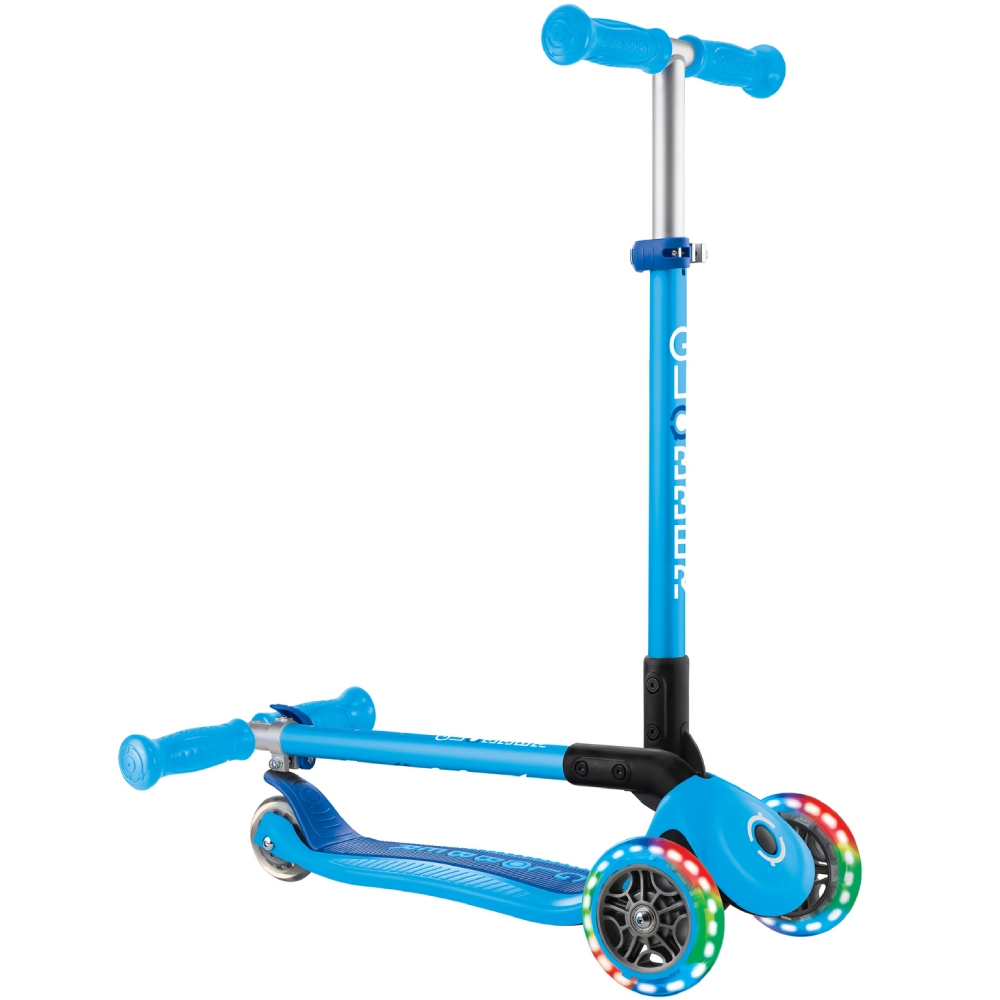 Самокат GLOBBER PRIMO FOLDABLE LIGHTS Sky Blue (432-101-3) Колір блакитний