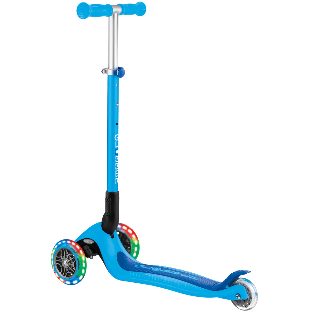 Самокат GLOBBER PRIMO FOLDABLE LIGHTS Sky Blue (432-101-3) Розмір платформи для ноги 12.5 x 54.5