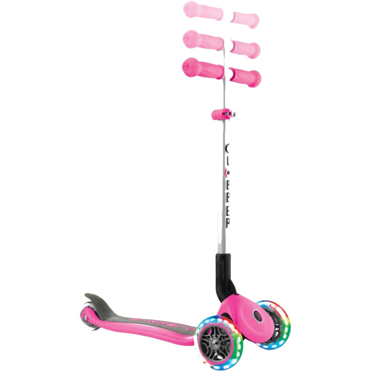 Самокат GLOBBER PRIMO FOLDABLE LIGHTS Pink (432-110-2) Матеріал рами алюмінієвий сплав