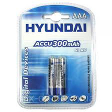 Аккумулятор HYUNDAI R-03/2bl 300 mAh Ni-Cd (20 шт/уп)