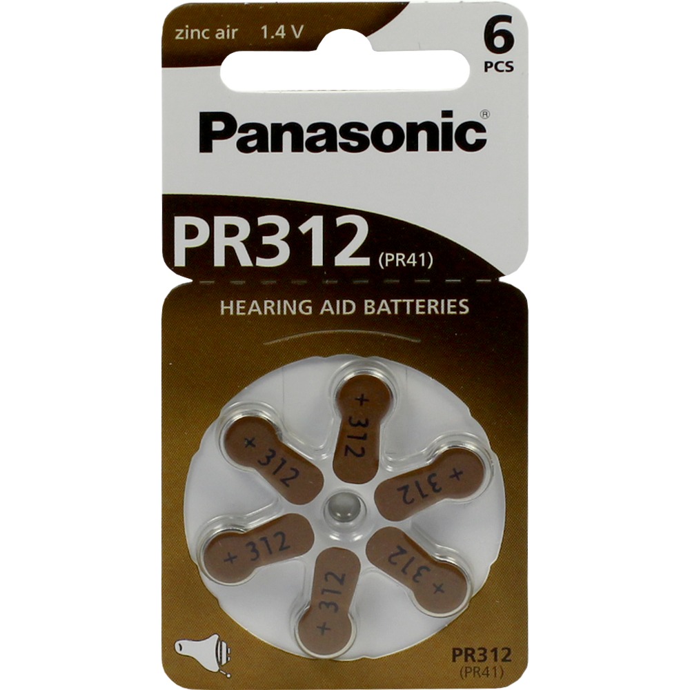 Батарейки PANASONIC Zinc Air (PR-312/6LB)