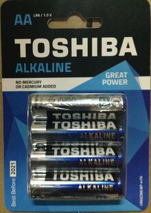 Батарейки TOSHIBA ALKALINE LR6 (LR6GSNN BP-4FA)