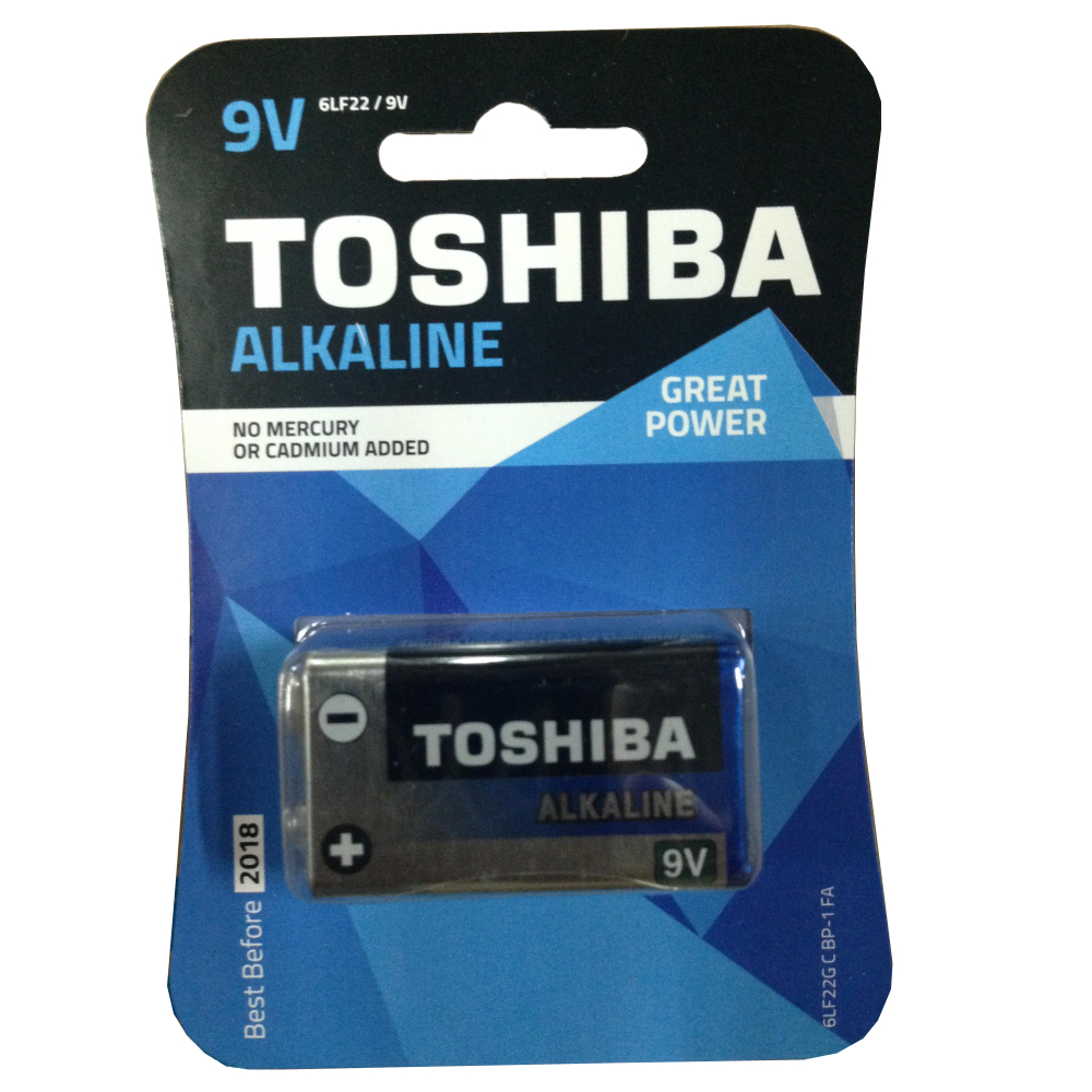 Батарейка TOSHIBA 6LR61-1BL Alkaline блистер