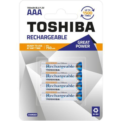 Аккумулятор TOSHIBA Ready to Use Ni-MH AAA(R03) 750mAh (TOSH- BL4-750)