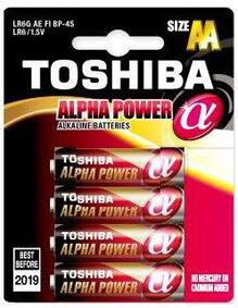 Батарейки TOSHIBA ALPHA Power LR6 (LR6 GE BP-4FA)