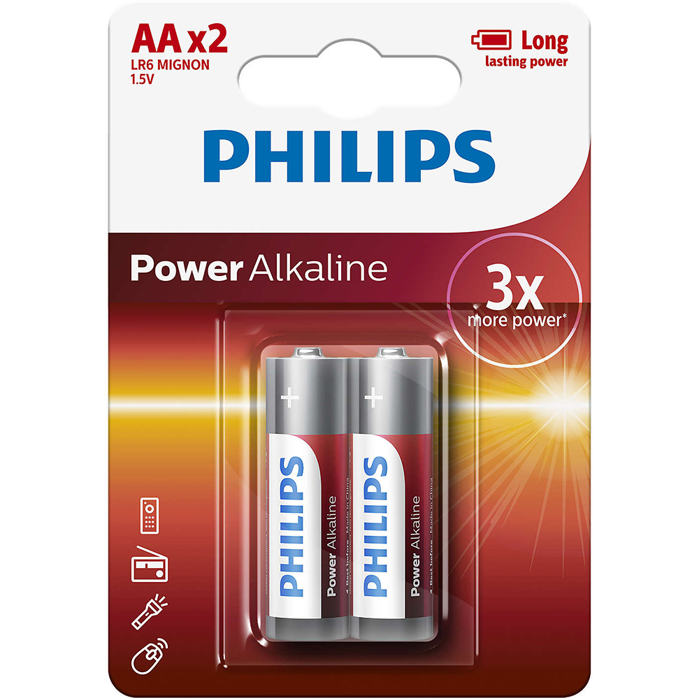 Батарейки PHILIPS POWER АА 1x2 шт.