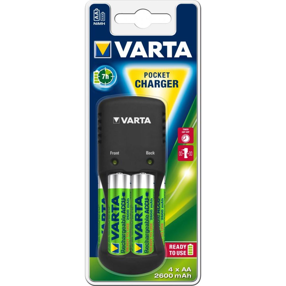 Акція на Зарядное устройство VARTA Pocket Charger + 4AA 2600 mAh NI-MH (57642101471) від Foxtrot