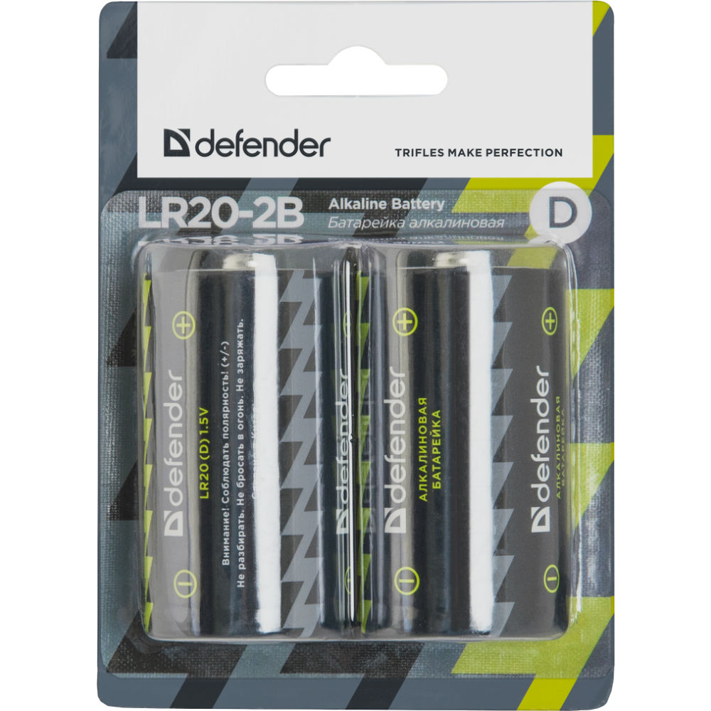 

Батарейки DEFENDER LR20-2B D (56022), (56022)LR20-2B D