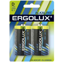 Батарейки ERGOLUX LR20 / 2 BL Alkaline (LR20 BL-2)