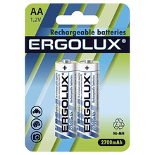 Аккумулятор Ergolux AA-2700mAh 1.2В Ni-Mh BL-2 (NHAA2700BL2)